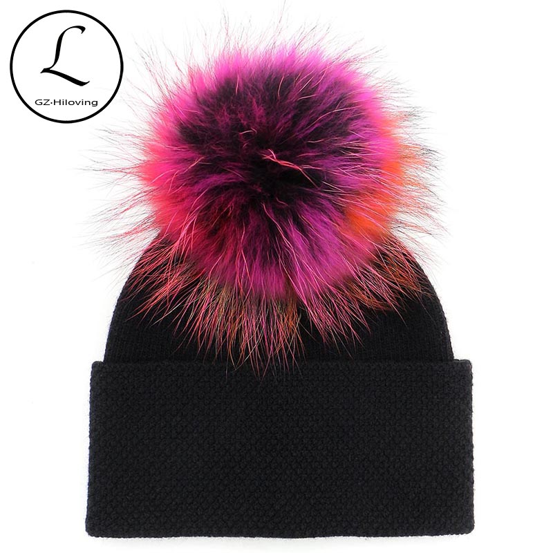 GZHILOVINGL New Thick Wool Knitted Real Fur Hat 100% Real Raccoon Fur Pom Pom Hat Winter Women Casual Solid Beanie For Women, White
GZHILOVINGL New Thick Wool Knitted Real Fur Hat 100% Real Raccoon Fur Pom Pom Hat Winter Women Casual Solid Beanie For Women, White