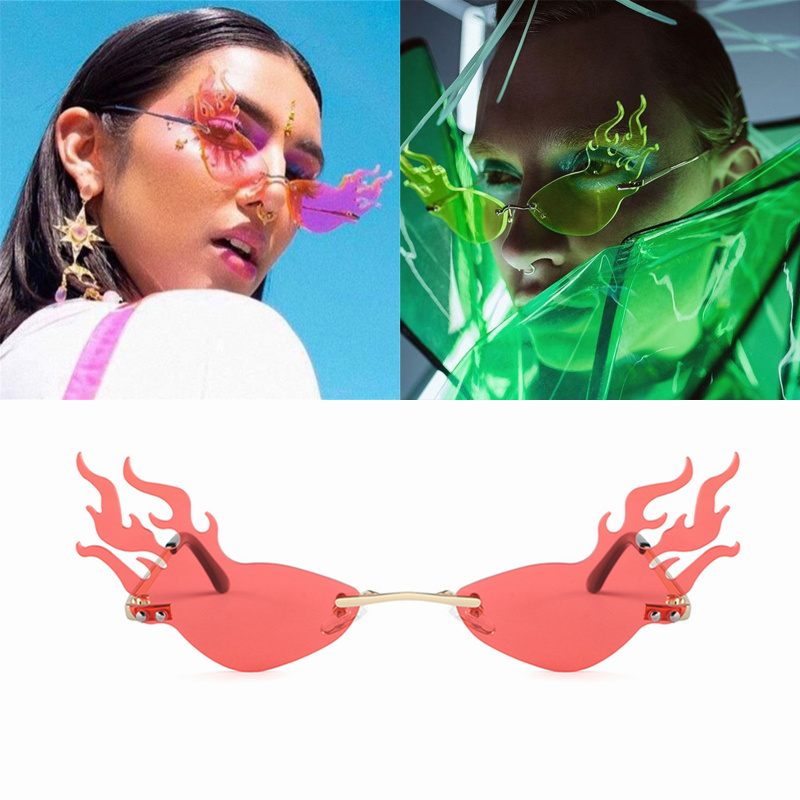 Chic Flame Fire Shape Sunglasses For Women 2020 Rimless Cat Eye Sun Glasses Men Retro Eyewear Female Party Shades
Chic Flame Fire Shape Sunglasses For Women 2020 Rimless Cat Eye Sun Glasses Men Retro Eyewear Female Party Shades