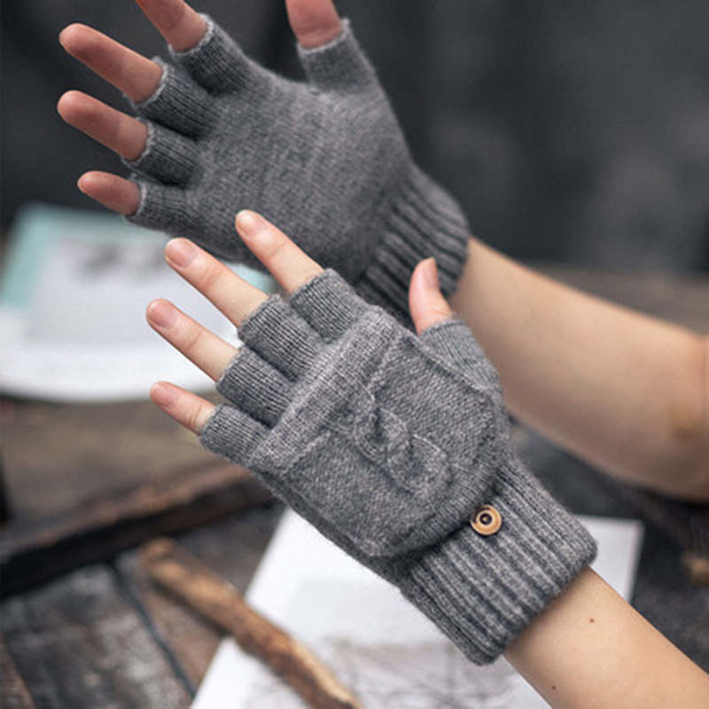 Knitted gloves female half finger flip gloves ladies winter outdoor plus velvet warm solid color student winter E49
Knitted gloves female half finger flip gloves ladies winter outdoor plus velvet warm solid color student winter E49