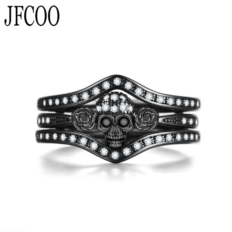 Skull Ring Zircon Crystal Black Fashion Wedding Jewelry Gift Roses Rings Set Dropshipping
Skull Ring Zircon Crystal Black Fashion Wedding Jewelry Gift Roses Rings Set Dropshipping