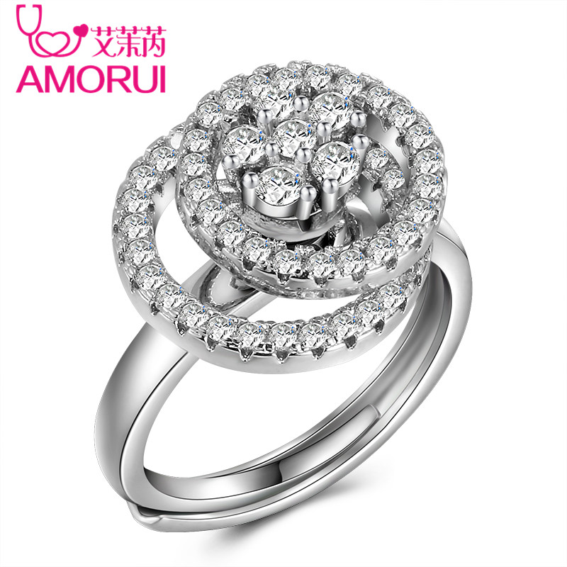 Layered Rotating Silver Color Dainty Rings Zircon Adjustable Motivation Engagement Wedding Ring Valentine Gift Jewelry
Layered Rotating Silver Color Dainty Rings Zircon Adjustable Motivation Engagement Wedding Ring Valentine Gift Jewelry