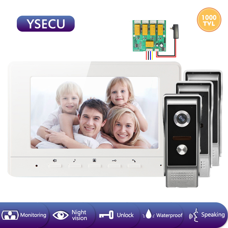 YSECU 7 inch 1000TVL LCD Wired Video Door Phone System Visual Intercom Doorbell with 3 Cameras for Home Security
YSECU 7 inch 1000TVL LCD Wired Video Door Phone System Visual Intercom Doorbell with 3 Cameras for Home Security