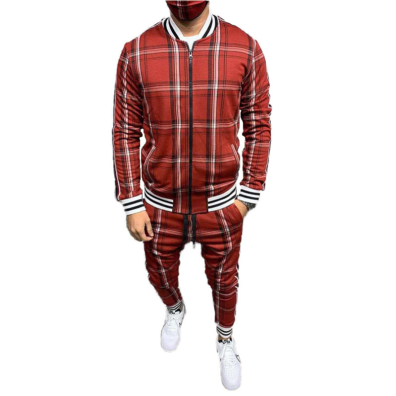 New Tracksuit Men Sportsuits Gentlemen Set Zipper Fullset jacket suit Set Long Sleeve stripe Coat Pants Gyms Casual Men Sets