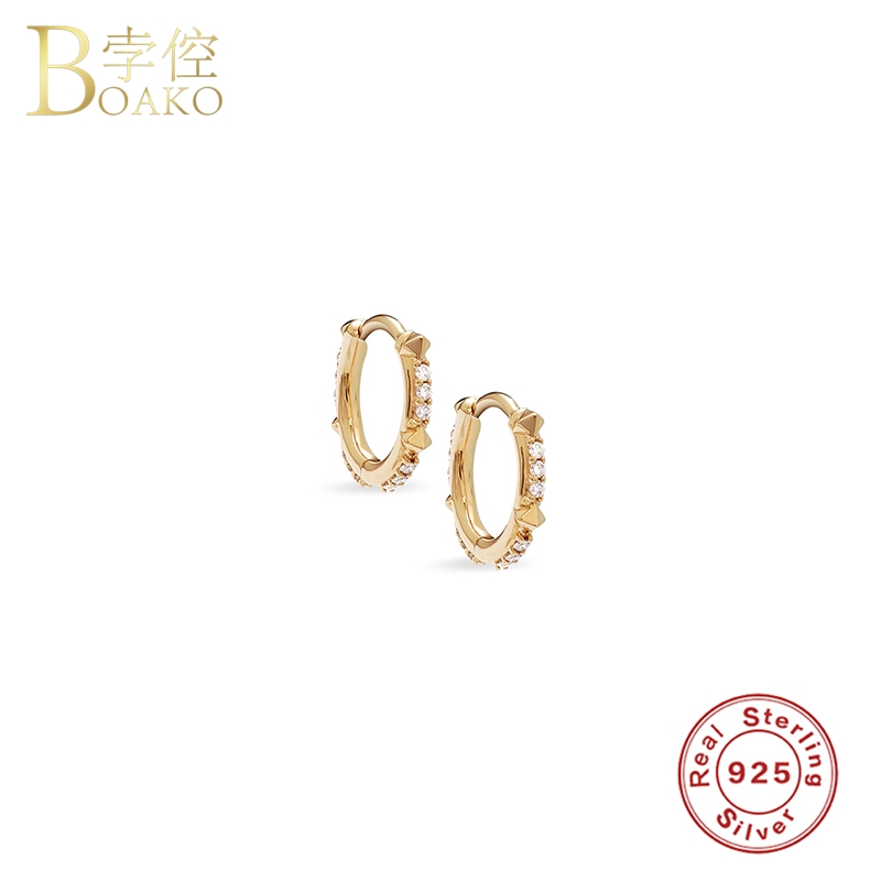 Boako 925 Sterling Silver European Rivet Hoop Earrings Pendientes Brincos Woman Earring Charm Jewelry For Engagement Anniversary 
Boako 925 Sterling Silver European Rivet Hoop Earrings Pendientes Brincos Woman Earring Charm Jewelry For Engagement Anniversary