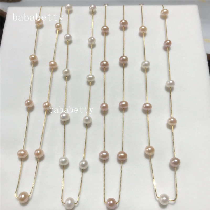 Chains Natural Freshwater White Pink Purple Multicolor 6-7MM Nearly Circular Pearl Necklace
Chains Natural Freshwater White Pink Purple Multicolor 6-7MM Nearly Circular Pearl Necklace