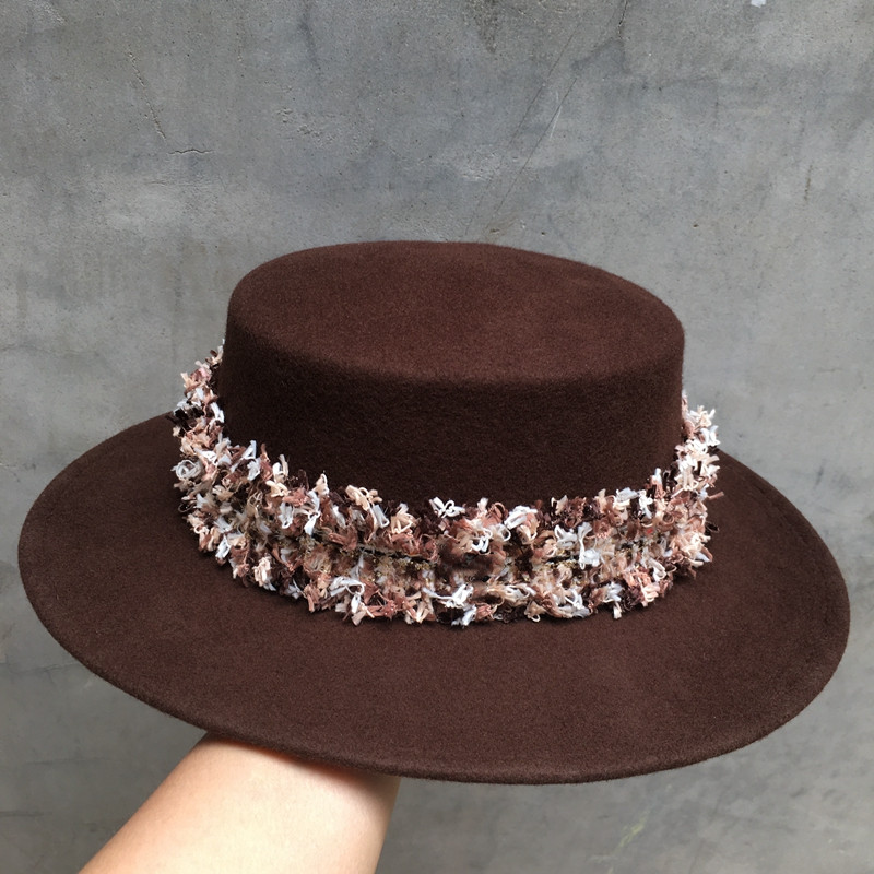Fedora New winter wool Brown hat fashion elegant wide restoring ancient ways is han edition leisure flat along the day, Red wine
Fedora New winter wool Brown hat fashion elegant wide restoring ancient ways is han edition leisure flat along the day, Red wine