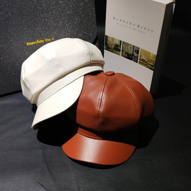 Women Octagonal Caps female PU Leather Hats beanie Girls Solid Bonnet women Skullies beanies casual Hats wool beanies, White
Women Octagonal Caps female PU Leather Hats beanie Girls Solid Bonnet women Skullies beanies casual Hats wool beanies, White