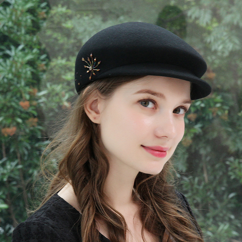 H7782 Women Wool Beret Hat Fall Winter Female Warm Elegant Thick Berets Cap Lady Shopping Party High Quality Fashion Hats, Black
H7782 Women Wool Beret Hat Fall Winter Female Warm Elegant Thick Berets Cap Lady Shopping Party High Quality Fashion Hats, Black