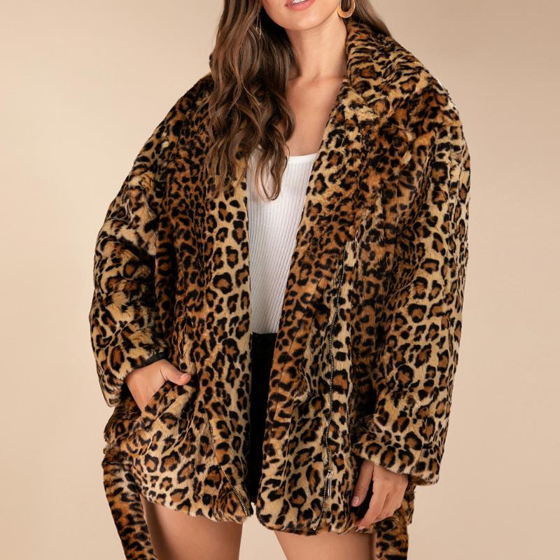 Women Fashion Leopard Faux Fur Outwear Cardigan Loose Hooded Pocket tail Coat Fluffy Warm Long Sleeve Female Outerwear, Brown
Women Fashion Leopard Faux Fur Outwear Cardigan Loose Hooded Pocket tail Coat Fluffy Warm Long Sleeve Female Outerwear, Brown