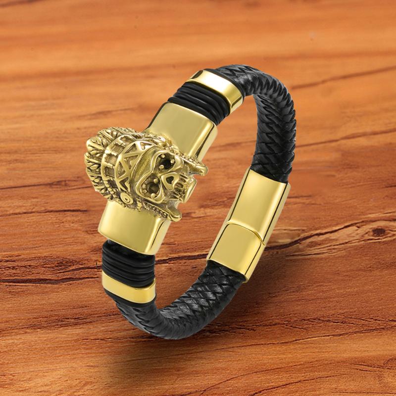Charm Magnetic Gold Genuine Men Leather Bracelet Skull Male Rope Accessories Jewelry Woven Mental Bangles Wholesales Luxury
Charm Magnetic Gold Genuine Men Leather Bracelet Skull Male Rope Accessories Jewelry Woven Mental Bangles Wholesales Luxury