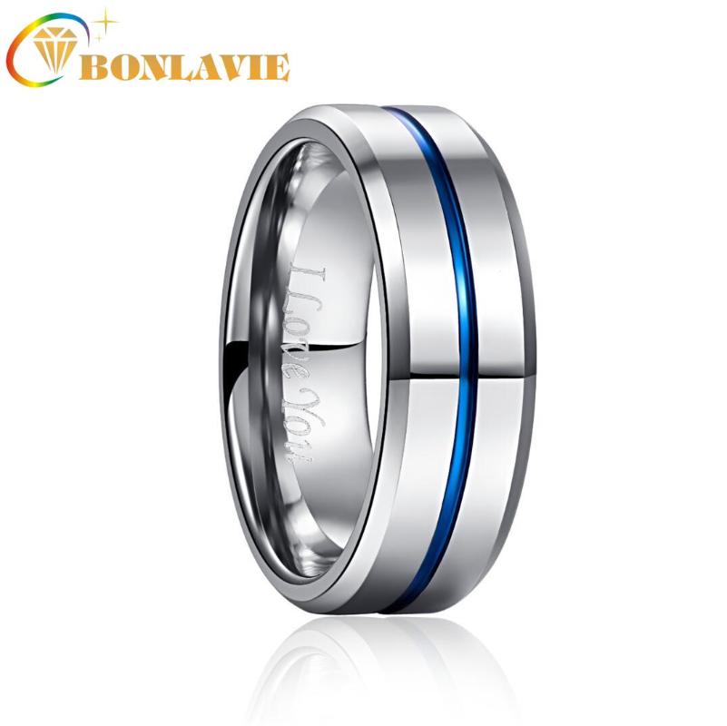 BONLAVIE 8MM Width Tungsten Carbide Ring 2.3MM Thick Steel Color Full Polished Blue Groove Angled Tungsten Steel Men's Ring
BONLAVIE 8MM Width Tungsten Carbide Ring 2.3MM Thick Steel Color Full Polished Blue Groove Angled Tungsten Steel Men's Ring