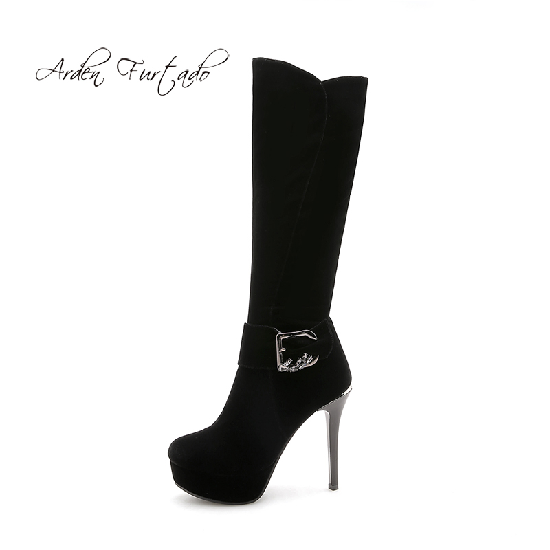 Arden Furtado 2020 spring winter fashion platform women round toe stilettos heels crystal buckle zipper knee high boots size 43, Black
Arden Furtado 2020 spring winter fashion platform women round toe stilettos heels crystal buckle zipper knee high boots size 43, Black