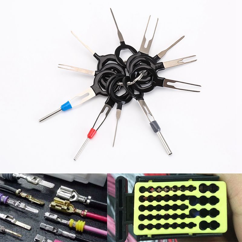 11PCS Auto Car Plug Circuit Board Wire Harness Terminal Extraction Pick Connector Crimp Pin Back Needle Remove Tool Set
11PCS Auto Car Plug Circuit Board Wire Harness Terminal Extraction Pick Connector Crimp Pin Back Needle Remove Tool Set