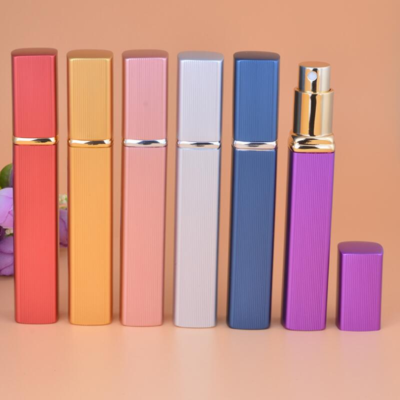 12ML Portable Travel Atomizer Perfume Oils Aluminum Essential Refillable Colorful Atomiser Spray 6 Colors Diffusers Bottles Spray 5039279