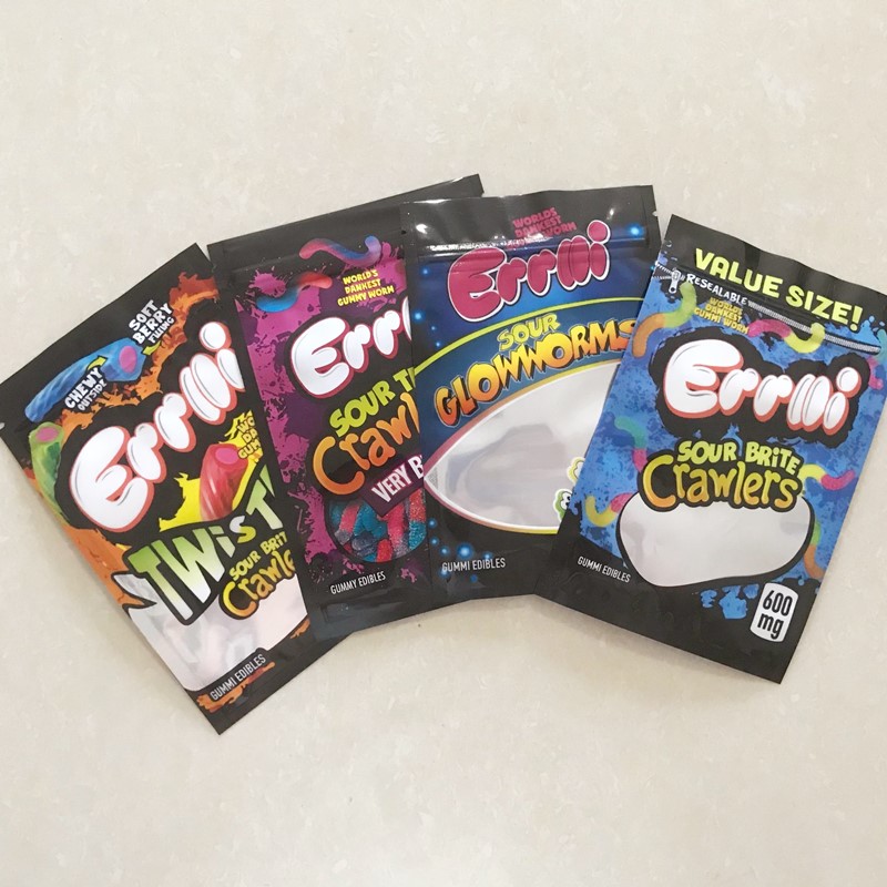 4 types 420 edibles packaging mylar bags Sour terp crawlers Very berry Twist clow worms gummy bag
4 types 420 edibles packaging mylar bags Sour terp crawlers Very berry Twist clow worms gummy bag