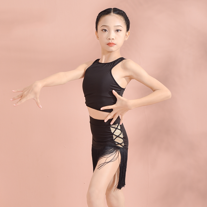 Latin Dance Clothes Children's Summer Professional Training Suit Sleeveless Vest Tassel Short Skirt Set Practice Costume DWY4239, 2 pieces set
Latin Dance Clothes Children's Summer Professional Training Suit Sleeveless Vest Tassel Short Skirt Set Practice Costume DWY4239, 2 pieces set