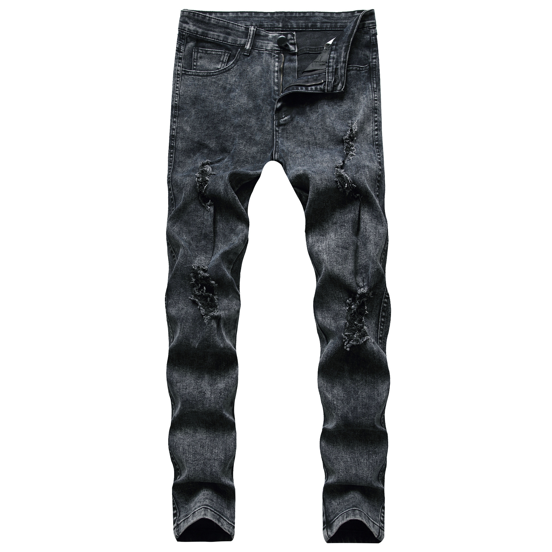 Mens Jeans Street Style Mens Biker Jeans Hole Distrressed with Zipper Slim Fit Denim Casual Male Trousers Pants, Black
Mens Jeans Street Style Mens Biker Jeans Hole Distrressed with Zipper Slim Fit Denim Casual Male Trousers Pants, Black