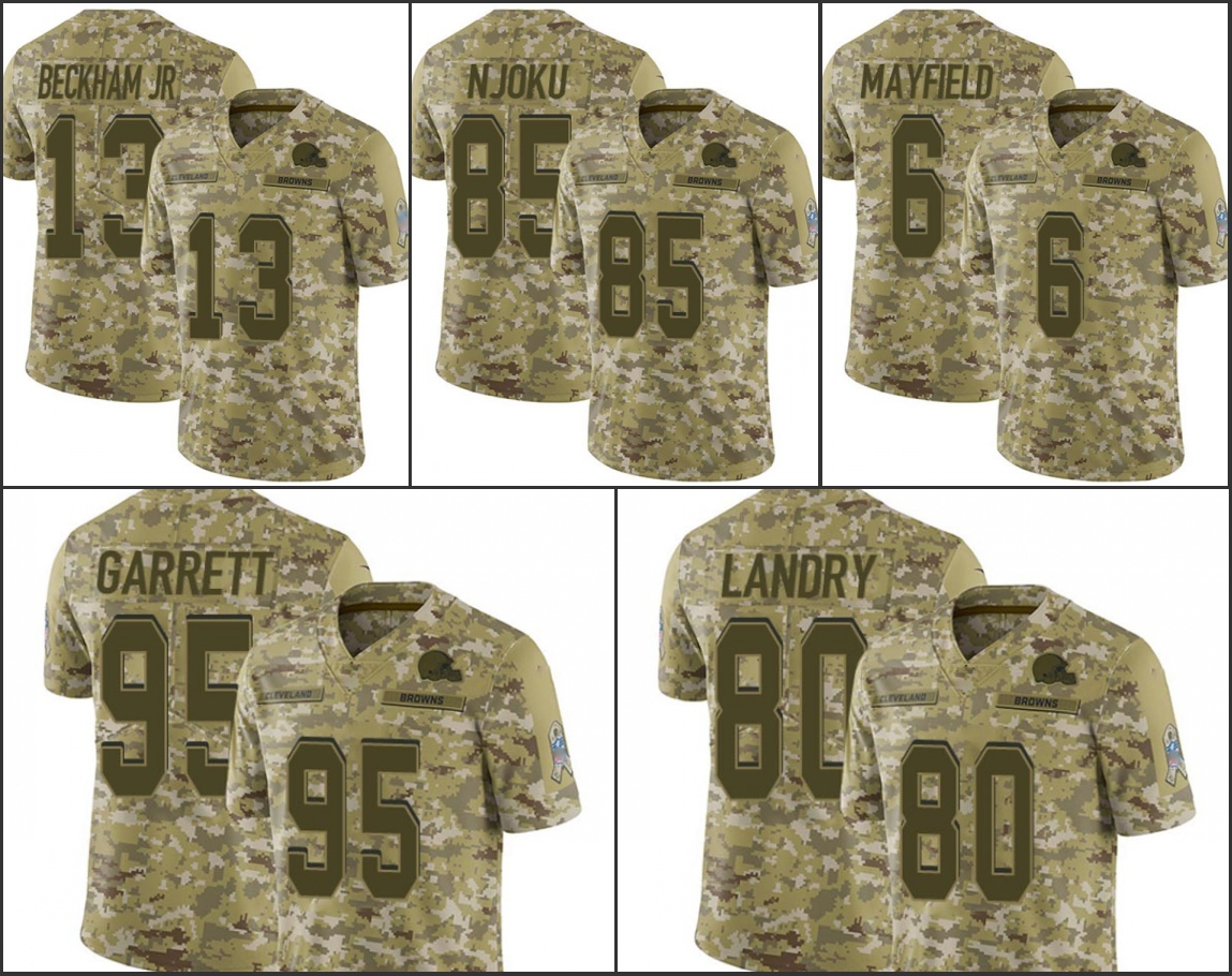 ClevelandBrownsMen #6 Baker Mayfield 13 Odell Beckham Jr 95 Myles Garrett 85 David Njoku Women Youth Camo Salute to Service Jersey, Black;red
ClevelandBrownsMen #6 Baker Mayfield 13 Odell Beckham Jr 95 Myles Garrett 85 David Njoku Women Youth Camo Salute to Service Jersey, Black;red