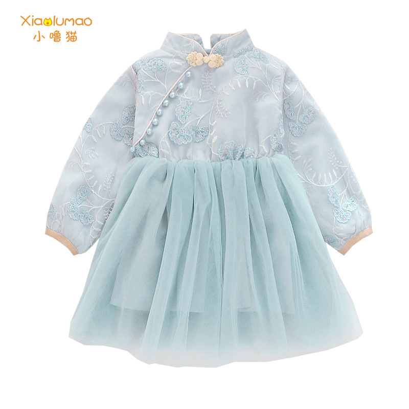 Dress autumn Chinese style dress kids long sleeve girl Hanfu Winter Knitted embroidery formal Cheongsam Tang suit, D12003-blue
Dress autumn Chinese style dress kids long sleeve girl Hanfu Winter Knitted embroidery formal Cheongsam Tang suit, D12003-blue