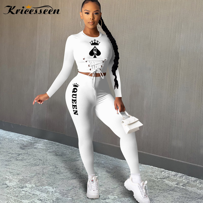 Kricesseen Casual White Print Poker Two Pieces Pant Set Women Matching Sets Long Sleeve Top And Pants Set Two Piece Outfits, Red
Kricesseen Casual White Print Poker Two Pieces Pant Set Women Matching Sets Long Sleeve Top And Pants Set Two Piece Outfits, Red