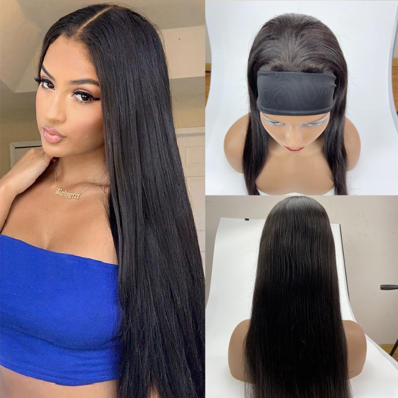 Natural Black Headband Wig Full Machine Made Human Hair Wigs Glueless Brazilian Straight Wig For Black Women, As pic
Natural Black Headband Wig Full Machine Made Human Hair Wigs Glueless Brazilian Straight Wig For Black Women, As pic