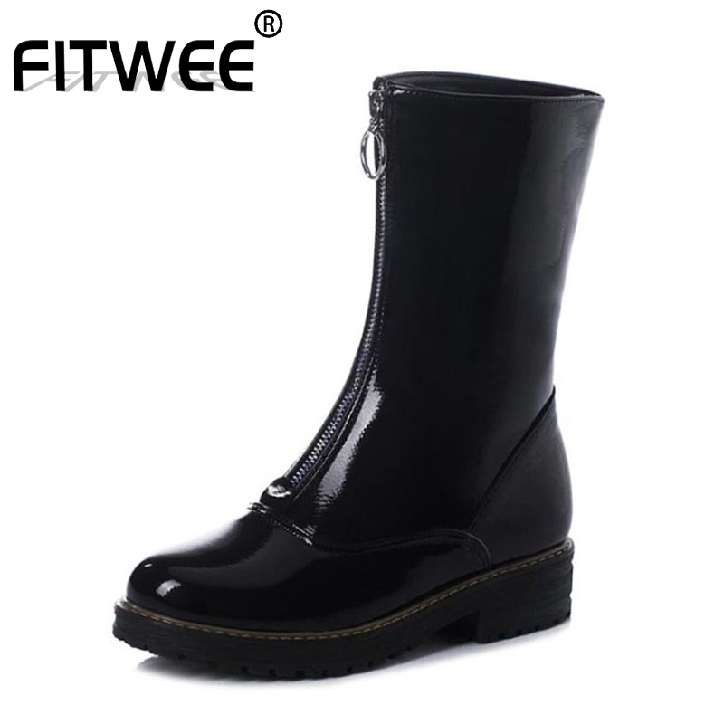 FITWEE Women Mid Calf Boots Fashion Zipper Fashion Winter Fur Warm Shoes Women Round Toe Casual Flats Short Boots Size 33-43, Black
FITWEE Women Mid Calf Boots Fashion Zipper Fashion Winter Fur Warm Shoes Women Round Toe Casual Flats Short Boots Size 33-43, Black