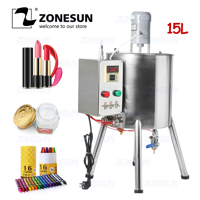 ZONESUN 15L Lipstick Heating Stirring Filling Machine With Mixing Hopper Heater Tank Hot Chocolates Crayon Handmade Soap Fillier
ZONESUN 15L Lipstick Heating Stirring Filling Machine With Mixing Hopper Heater Tank Hot Chocolates Crayon Handmade Soap Fillier