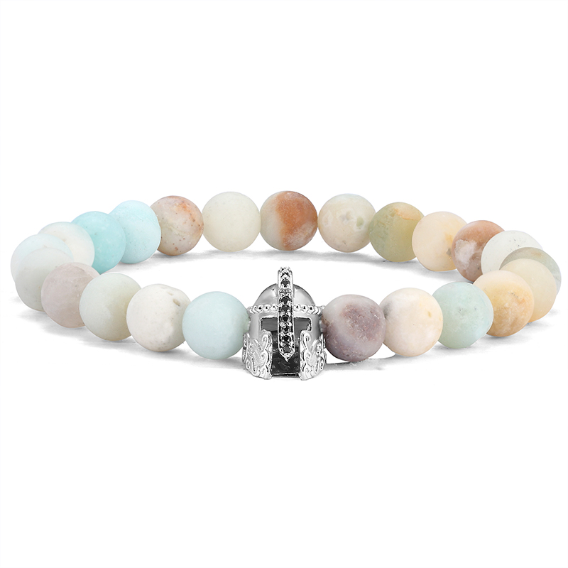 Fashion DIY luxury neutral Spartan helmet cubic couple long distance bracelet natural stone men and women best friends
Fashion DIY luxury neutral Spartan helmet cubic couple long distance bracelet natural stone men and women best friends