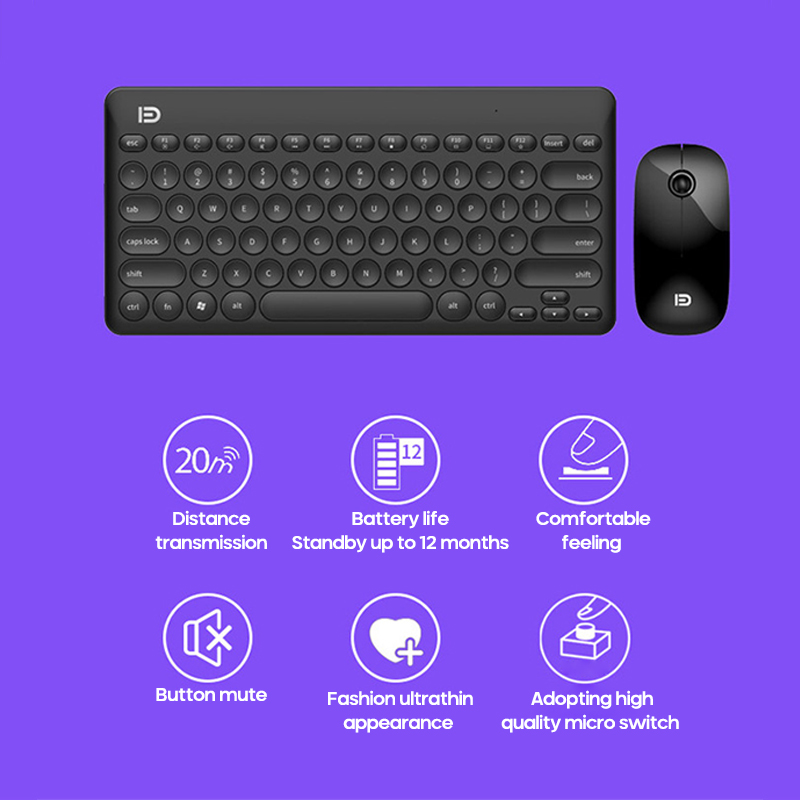 2.4G Wireless Silent 79-key Punk Keyboard And 1600DPI Mouse Mini Multimedia Keyboard And Mouse Combo Set Suitable For Laptop
2.4G Wireless Silent 79-key Punk Keyboard And 1600DPI Mouse Mini Multimedia Keyboard And Mouse Combo Set Suitable For Laptop