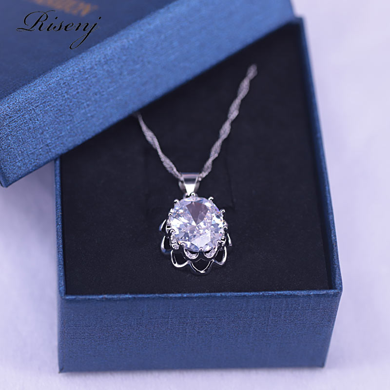 Many Colors Silver Color Jewelry Big Oval Cubic Zircon Necklace Pendant Best Birthday/Mother's Day Present
Many Colors Silver Color Jewelry Big Oval Cubic Zircon Necklace Pendant Best Birthday/Mother's Day Present