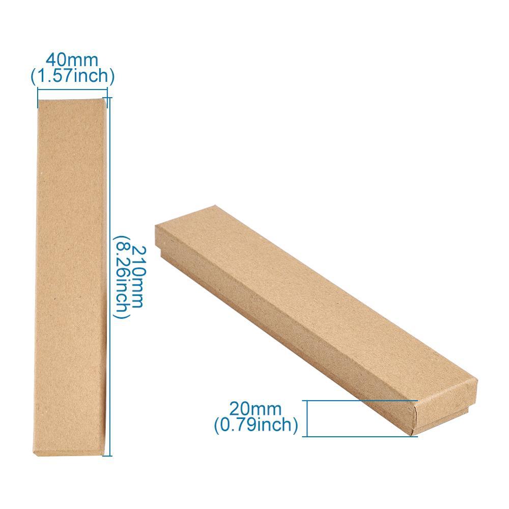 pandahall 12pcs Cardboard Jewelry Box for Necklace Bracelets Rectangle Tan Black Sienna FireBrick SteelBlue OliveDrab 21x4x2cm T200917