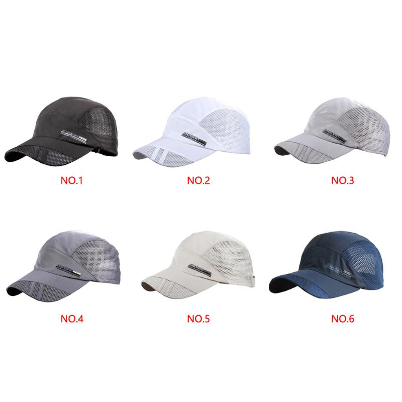 Breathable Mesh Sun Hats Cap Quick Drying Hats For Men Blue gray