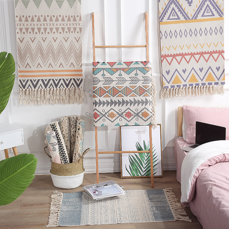 Hand Woven Carpet for Bedroom Living Room Bohemian Area Rug Decorative Cotton Linen Geometric Floor Mat With Tassels Home Decor
Hand Woven Carpet for Bedroom Living Room Bohemian Area Rug Decorative Cotton Linen Geometric Floor Mat With Tassels Home Decor