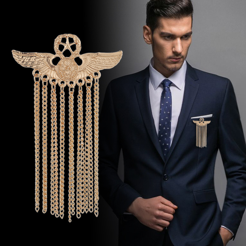 New Metal Five-star Wing Brooch Medal Tassel Badge Pins and Brooches Luxury Men's Suit Shirt Collar Clothing Jewelry Accessories
New Metal Five-star Wing Brooch Medal Tassel Badge Pins and Brooches Luxury Men's Suit Shirt Collar Clothing Jewelry Accessories