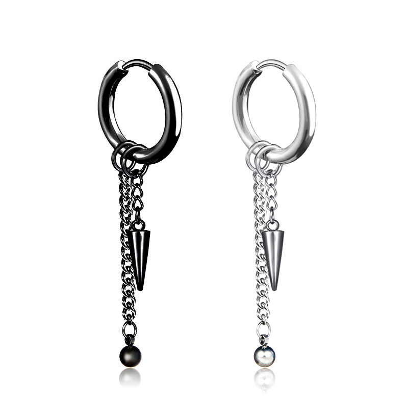 Korean Boys Stainless steel Long chain Bead Tassel Earring Punk Men Women No piercing Stud earrings Street ear jewelry KPOP 
Korean Boys Stainless steel Long chain Bead Tassel Earring Punk Men Women No piercing Stud earrings Street ear jewelry KPOP