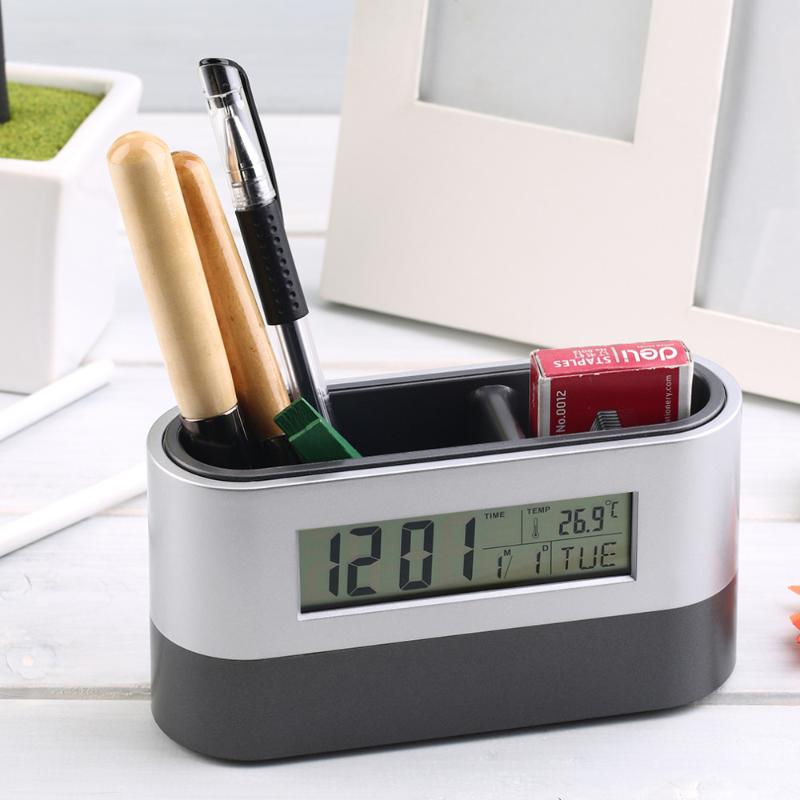 Multifunctional Digital Snooze Alarm Clock with Pen Holder Calendar Temperature Display Grey Color Drop Shipping
Multifunctional Digital Snooze Alarm Clock with Pen Holder Calendar Temperature Display Grey Color Drop Shipping