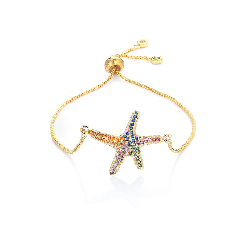 women's rainbow starfish bracelets jewelry gold cz colorful zircon bracelet bangle adjustable chain bracelet for women
women's rainbow starfish bracelets jewelry gold cz colorful zircon bracelet bangle adjustable chain bracelet for women