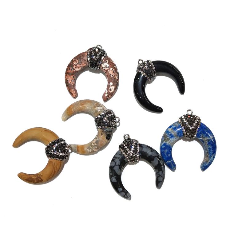 Natural Stone Pendants Moon Shape Crystal Pendants Fashion Jewelry DIY Necklace Accessories for Jewelry Making Supplies 36x36mm, Bronze;silver
Natural Stone Pendants Moon Shape Crystal Pendants Fashion Jewelry DIY Necklace Accessories for Jewelry Making Supplies 36x36mm, Bronze;silver