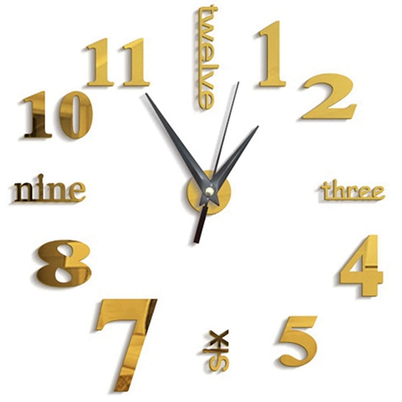 3D Large Wall Clock Mirror Sticker Big Watch Sticker Home Decor Unique Gift DIY gold
3D Large Wall Clock Mirror Sticker Big Watch Sticker Home Decor Unique Gift DIY gold