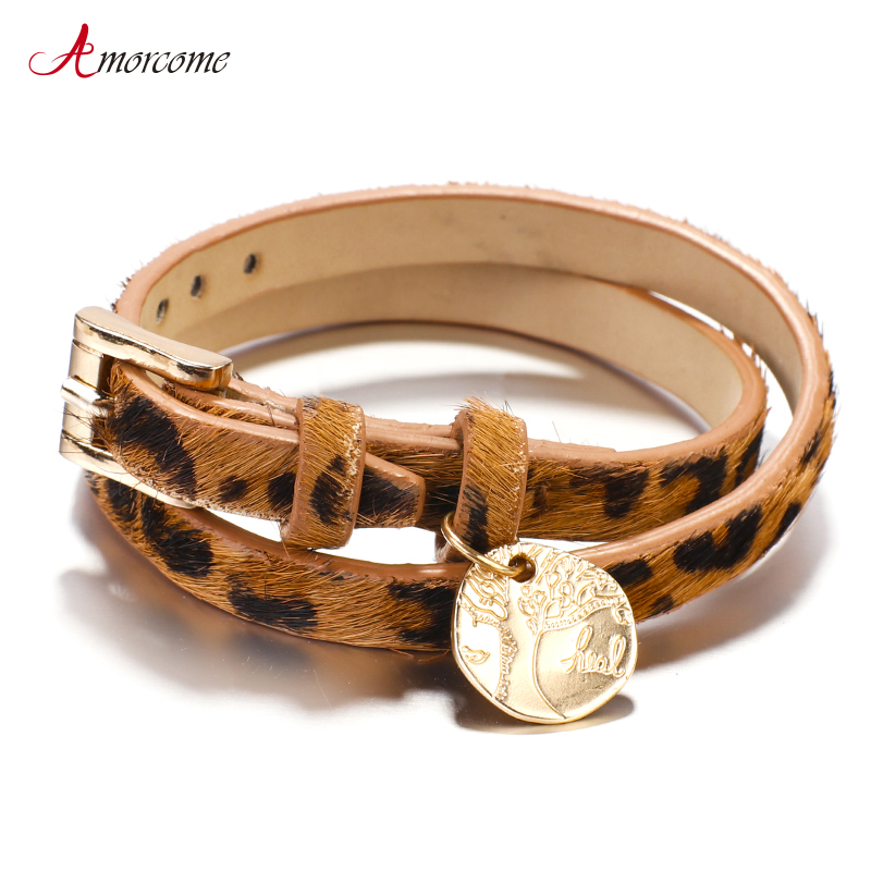 Amorcome Leopard Leather Bracelets For Women 2020 Fashion Bracelets & Bangles Round Tree of Life Wrap Jewelry Female
Amorcome Leopard Leather Bracelets For Women 2020 Fashion Bracelets & Bangles Round Tree of Life Wrap Jewelry Female