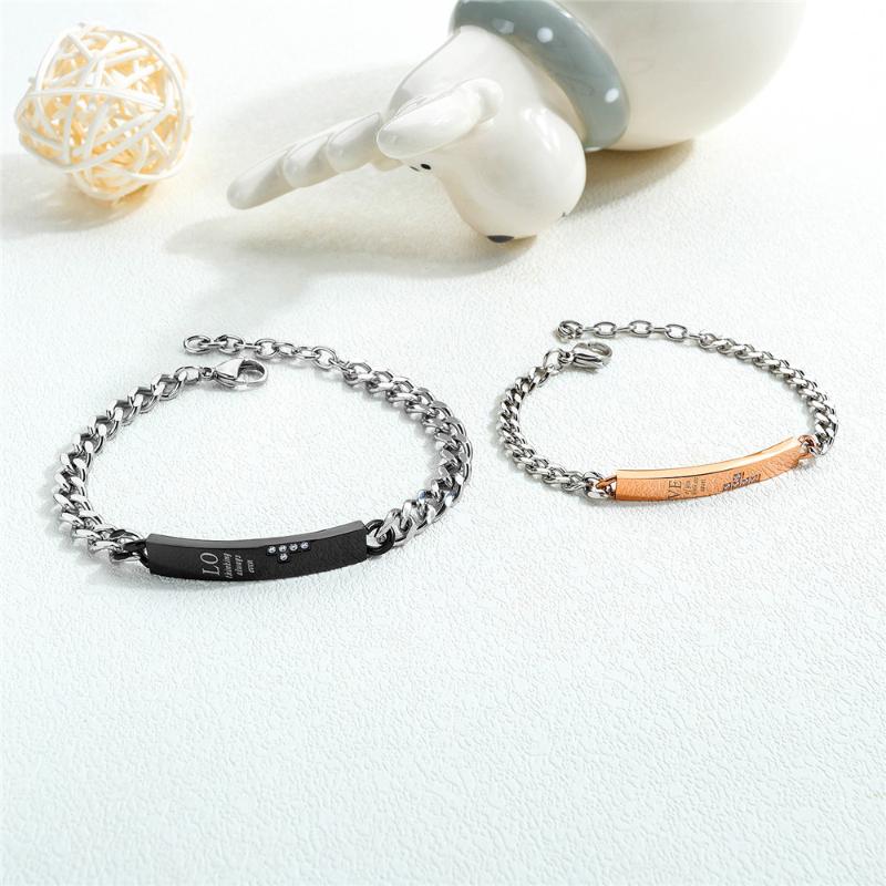 Stainless Steel CZ Black Rose Gold Color Charm Chain Couple Bracelet Fashion Bracelets Anniversary Jewelry Gift for Women Men
Stainless Steel CZ Black Rose Gold Color Charm Chain Couple Bracelet Fashion Bracelets Anniversary Jewelry Gift for Women Men