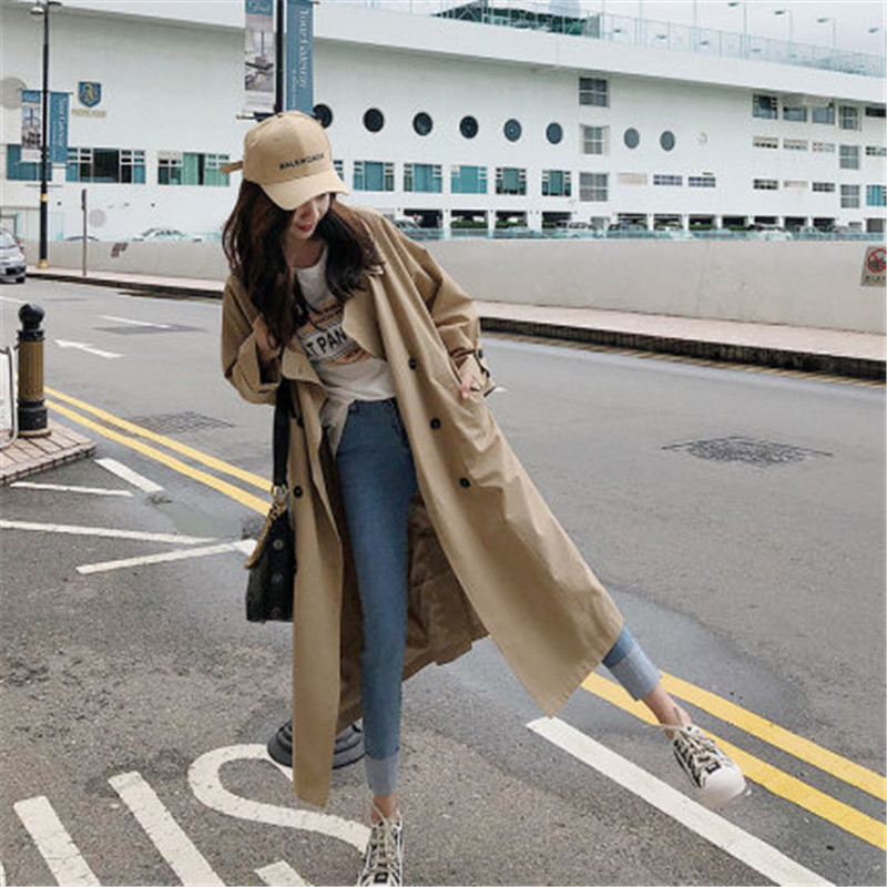 Spring Khaki Trench Coat Women Long Coat 2020 Fall Korean Temperament Loose Trench Double Breasted Long Sleeve Windbreaker
Spring Khaki Trench Coat Women Long Coat 2020 Fall Korean Temperament Loose Trench Double Breasted Long Sleeve Windbreaker