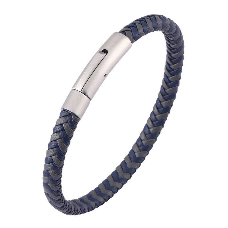 Classic Style Men Leather Bracelet Simple Stainless Steel Button Neutral Accessories Jewelry Gifts BB0456
Classic Style Men Leather Bracelet Simple Stainless Steel Button Neutral Accessories Jewelry Gifts BB0456