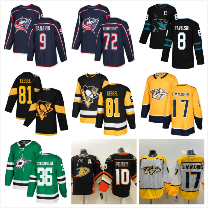 2019 Hockey Jerseys Pittsburgh Penguins 81 PHIL KESSEL SAN JOSE SHARKS #8 JOE PAVELSKI 9 Artemi Panarin 72 Sergei Bobrovsky jerseys, Black;red
2019 Hockey Jerseys Pittsburgh Penguins 81 PHIL KESSEL SAN JOSE SHARKS #8 JOE PAVELSKI 9 Artemi Panarin 72 Sergei Bobrovsky jerseys, Black;red