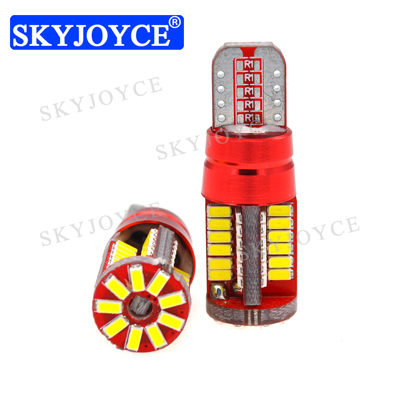 

SKYJOYCE 2PCS T10 57 SMD 3014 LED Canbus Error Free Parking Light No Error 194 T10 canbus LED bulb Auto Wedge Clearance Lights, As pic