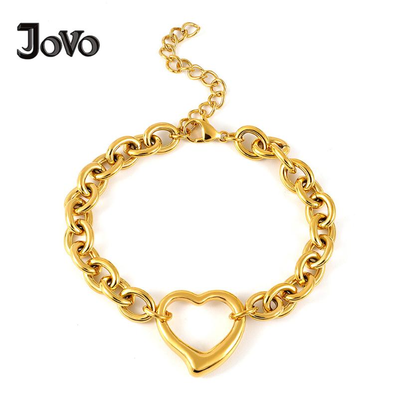 JOVO LOVE Stainless Steel Chain Bracelet Vintage Rose Gold Steel Gold Plating Titanium Heart Round Charm Bracelet For Women Men
JOVO LOVE Stainless Steel Chain Bracelet Vintage Rose Gold Steel Gold Plating Titanium Heart Round Charm Bracelet For Women Men