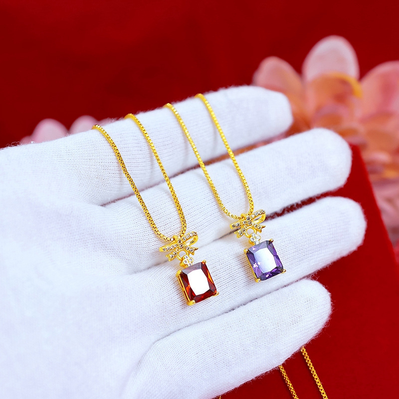Square Cut Cubic Zircon Red/Purple Charm Pendant Chain 18K Yellow Gold Filled Shiny Jewelry Gift Beautiful Womens Girls Pretty Gift
Square Cut Cubic Zircon Red/Purple Charm Pendant Chain 18K Yellow Gold Filled Shiny Jewelry Gift Beautiful Womens Girls Pretty Gift