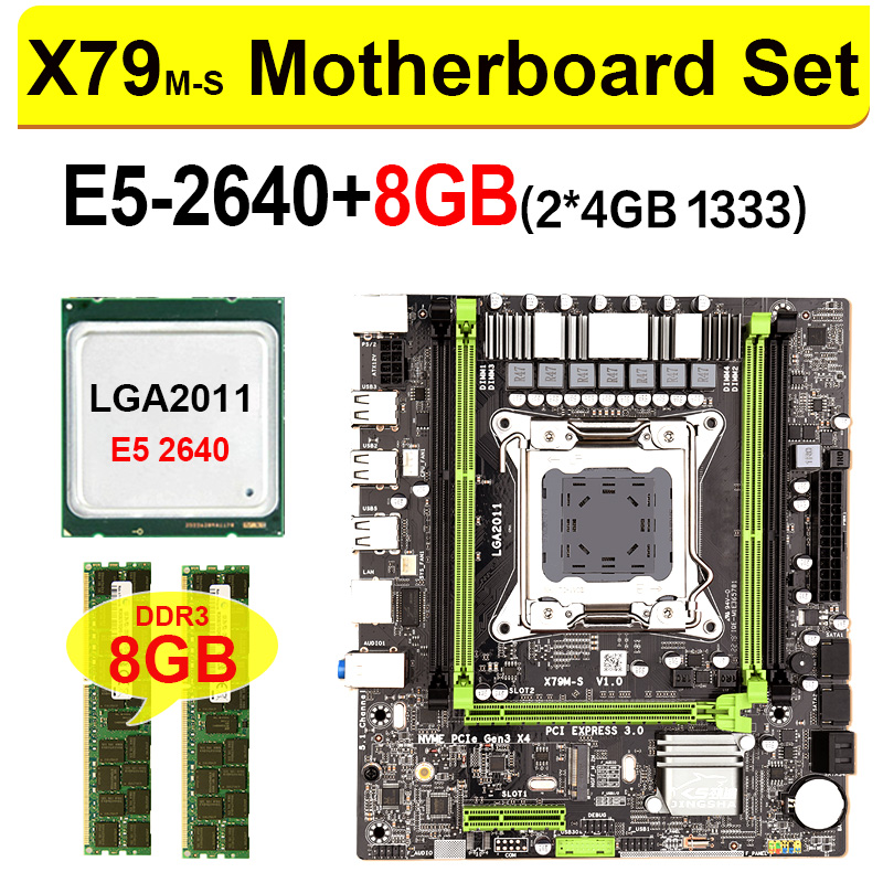 JINGSHA X79 M-S motherboard LGA2011 E5 2640 CPU 2pcs x 4GB = 8GB DDR3 1333Mhz ECC REG Memory Set M-ATX combos M.2 SSD
JINGSHA X79 M-S motherboard LGA2011 E5 2640 CPU 2pcs x 4GB = 8GB DDR3 1333Mhz ECC REG Memory Set M-ATX combos M.2 SSD