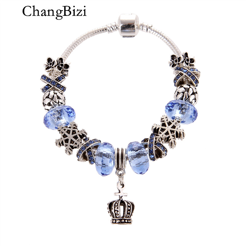 Vintage Silver plated Crown Pendant Light Blue Crystal Zircon DIY Charms European Pand Bracelets & Bangles For Women Gift
Vintage Silver plated Crown Pendant Light Blue Crystal Zircon DIY Charms European Pand Bracelets & Bangles For Women Gift