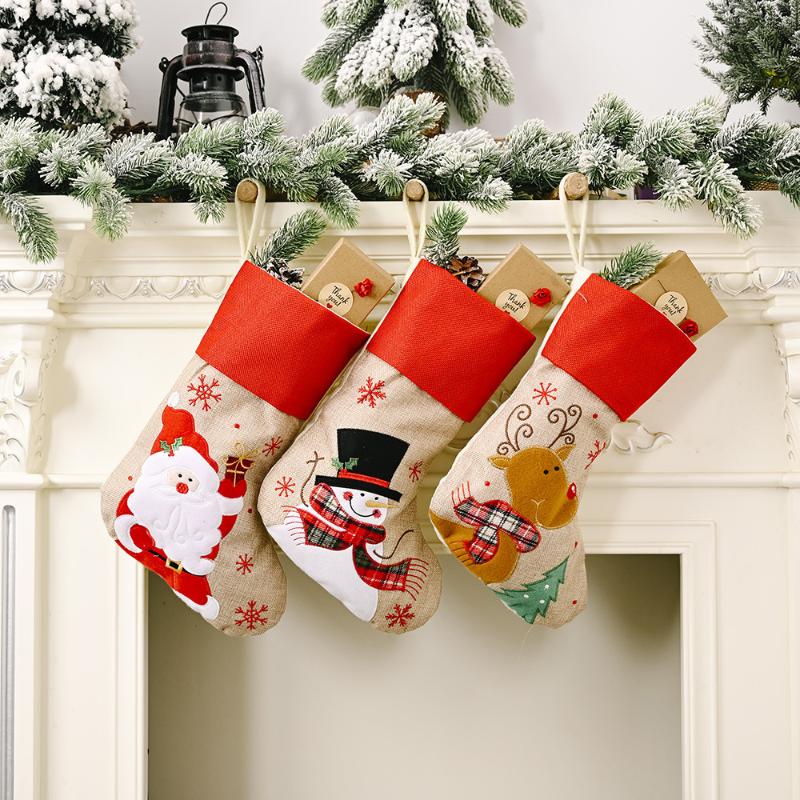 Christmas Socks Gift Bag Decorations Linen Snowflake Applique Embroidered Christmas Socks Creative Cartoon Tree
Christmas Socks Gift Bag Decorations Linen Snowflake Applique Embroidered Christmas Socks Creative Cartoon Tree